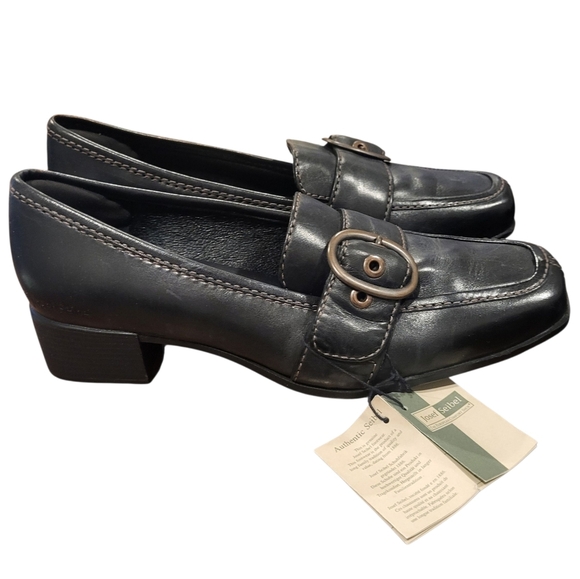 Josef Seibel Buckle Black Leather Loafers Size 39 (US 8.5-9) - Picture 1 of 10